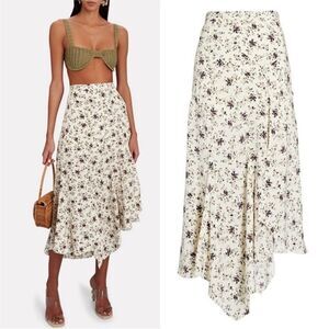 NWT VERONICA BEARD Mac floral-print silk-blend skirt size 8 $598